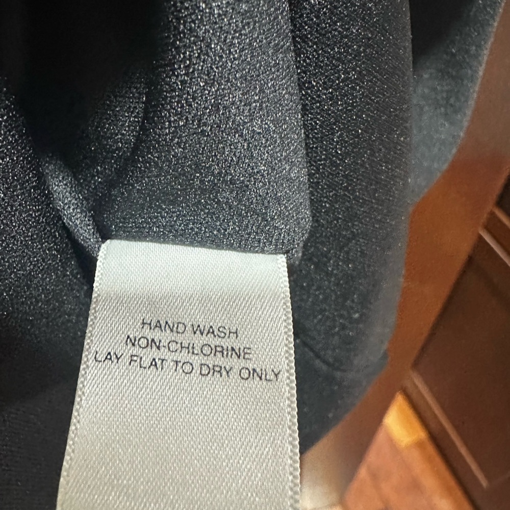 White House Black Market Black Draped Side Ruching Midi Dress - Picture 8 of 9